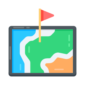 Business, Mission, Goal, Flag, Map icon