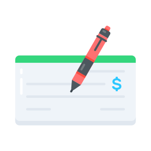 Paycheck, Cheque, Signature, Payment, Transaction icon