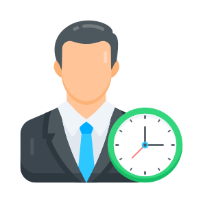 Punctual, Employee, Timely, Worker, Reliable icon