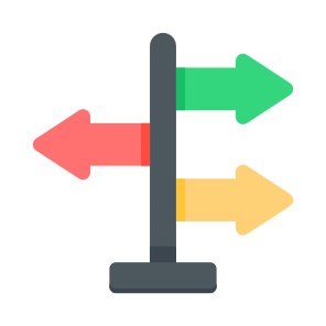 Signpost, Guidance, Decision, Path, Business icon