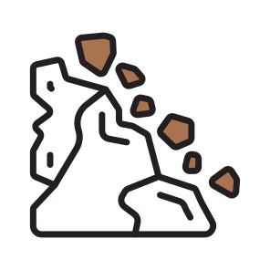 Landslide, Warning, Rocks, Slope, Danger icon