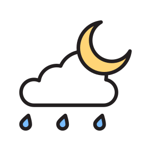 Rainy, Night, Sky, Weather, Moon icon