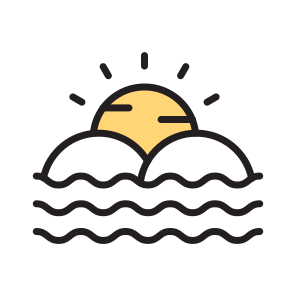 Sunset, Sunrise, Weather, Ocean, Forecast,,, icon
