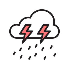 Thunderstorm, Weather, Rainy, Lightening, Precipitation icon