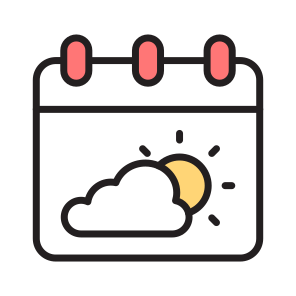 Weather, Calendar, Forecast, Partly Sunny icon