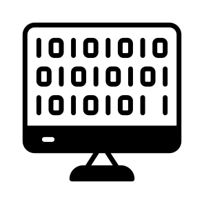 Binary, Coding, Bit, Monitor, System icon