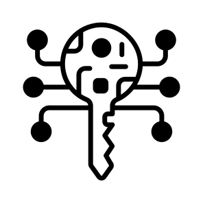 Digital, Key, Passkey, Access, Nodes icon