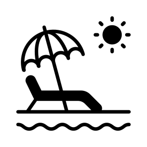 Beach, Weather, Sun, Umbrella, Vacation icon