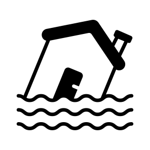 Flooded, House, Flood, Water, Disaster icon