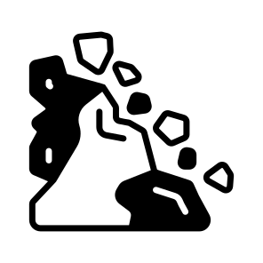 Landslide, Warning, Rocks, Slope, Danger icon