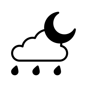 Rainy, Night, Sky, Weather, Moon icon
