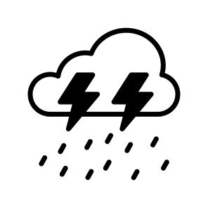 Thunderstorm, Weather, Rainy, Lightening, Precipitation,,, icon