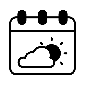 Weather, Calendar, Forecast, Partly Sunny icon