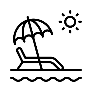 Beach, Weather, Sun, Umbrella, Vacation icon