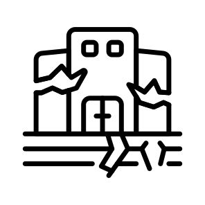 Earthquake, Damage, Weather, Building, Cracks icon