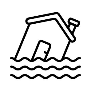 Flooded, House, Flood, Water, Disaster icon