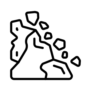 Landslide, Warning, Rocks, Slope, Danger icon