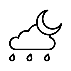 Rainy, Night, Sky, Weather, Moon icon