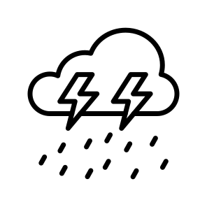 Thunderstorm, Weather, Rainy, Lightening, Precipitation,,, icon