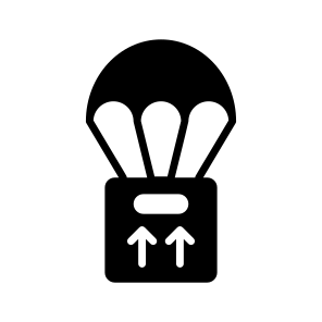 Dropping, Parachute, Order, Logistics, Freight icon