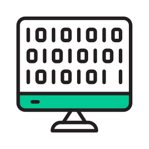Binary, Coding, Bit, Monitor, System icon
