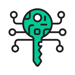 Digital, Key, Passkey, Access, Nodes icon