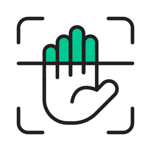 Security, Safety, Protection, Handprint, Biometrics icon