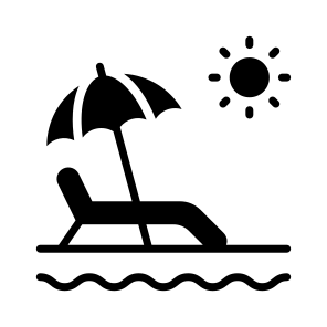 Beach, Weather, Sun, Umbrella, Vacation icon