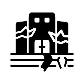 Earthquake, Damage, Weather, Building, Cracks icon