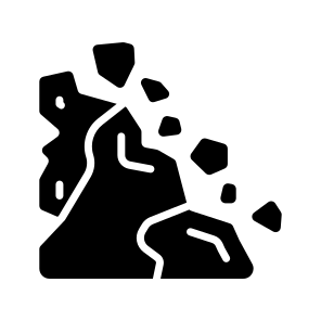 Landslide, Warning, Rocks, Slope, Danger icon