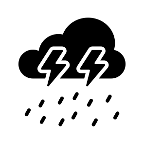 Thunderstorm, Weather, Rainy, Lightening, Precipitation icon
