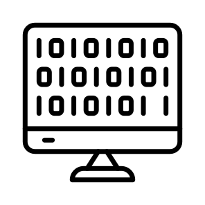Binary, Coding, Bit, Monitor, System icon