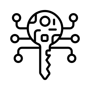 Digital, Key, Passkey, Access, Nodes icon