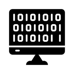 Binary, Coding, Bit, Monitor, System icon