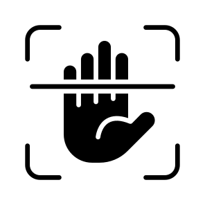Security, Safety, Protection, Handprint, Biometrics icon
