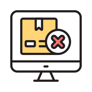 Cancellation, Rejection, Wrong, Online, Monitor icon