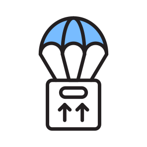 Dropping, Parachute, Order, Logistics, Freight icon