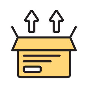 Unboxing, Reveal, Unpacking, Box, Opening icon