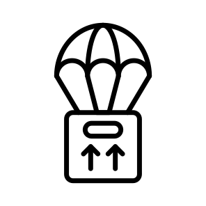 Dropping, Parachute, Order, Logistics, Freight icon
