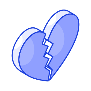 Broken, Heart, Shattered, Heartbreak, Divorce icon