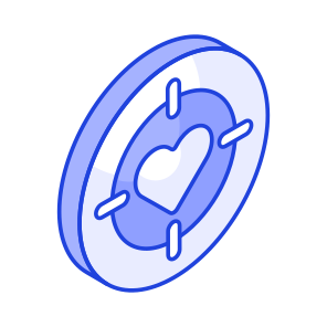Love, Goal, Target, Aim, Heart icon