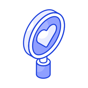 Love, Search, Finding, Magnifier, Loupe icon