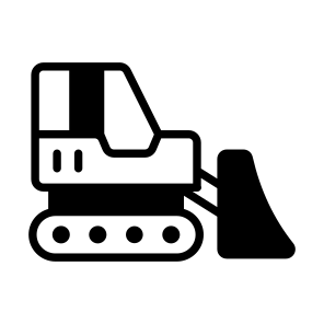 Bulldozer, Earthmover, Excavator, Machinery, Vehicle icon