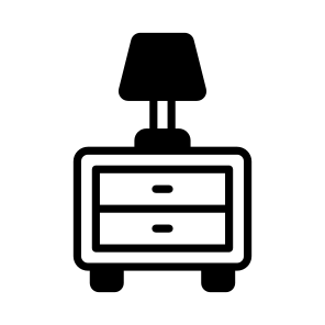 Bedside, Sideboard, Lamp, Lampshade, Decor icon