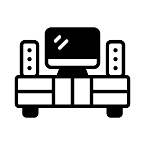 Home, Cinema, Tv, Table, Desk icon