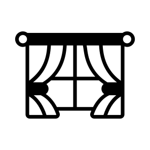 Window, Curtains, Blinders, Drapes, Fabric icon