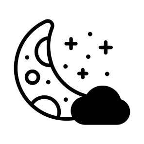Lunar, Moon, Crescent, Space, Astrophysics icon
