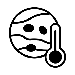 Planet Temperature, Surface Heat, Planet Climate, Heat Level, Space, icon