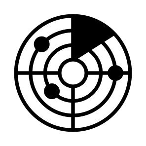 Radar, Radiolocation, Radar Detection, Weather Radar, Radar Signal icon