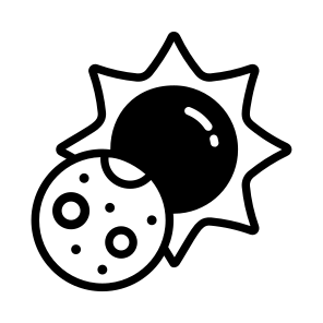 Solar Eclipse, Sun Eclipse, Lunar Shadow, Eclipse Phenomenon, Astrophysics, icon